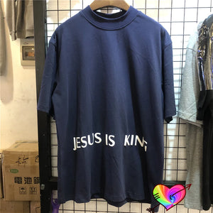 Jesus IS King T-shirt Men Women NEW YORK STATE SUNDAY SERVICE Tee Hip Hop Kanye West Tops Badge Logo Print Short Sleeve