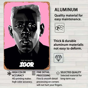 Tyler the Creator Metal Sign Music Metal Poster Retro Tin Sign Plaque for Wall Art Decoration Art of Murals Club America Home