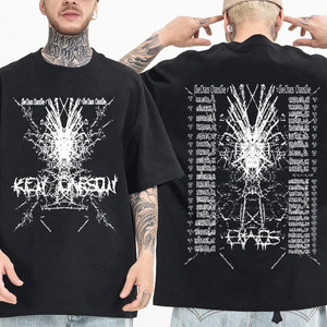 Ken Carson Chaos World Tour 2024 T-Shirts Unisex Harajuku O-Neck Short Sleeve Popular Music Shirts Fans Gift