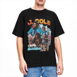 Funny J Cole Rapper Hip Hop Bootleg T-Shirts for Men Women Crew Neck Cotton Short Sleeve Tee Shirt New Arrival Clothing