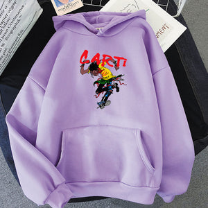 Playboi Carti Hip Hop Streetwear Hoodies RIP Rapper Graphic Printing Sweatshirt for Fans Long Sleeve Male Cartoon Pullovers Tops