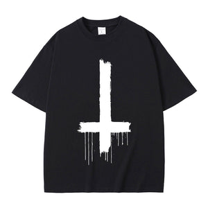 Playboi Carti Opium T-shirt Upside Down Cross Print Tees Ken Carson Tshirt Destroy Lonely T Shirts Homixide Shirt Men's Clothing