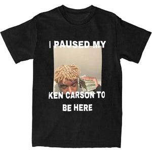 I Paused My Ken Carson To Be Here T Shirts Mens T-Shirt Trendy Cool Summer Tee Shirt Y2K Casual Print Cotton Clothing Gift Idea