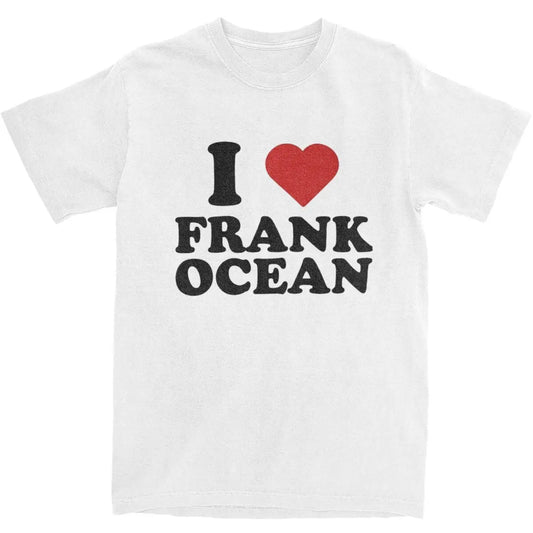 Men I Heart Frank Ocean T Shirts Rapper 100% Cotton Top Tees Summer Y2K Casual Short Sleeve T Shirt O Neck Tee Shirt Plus Size