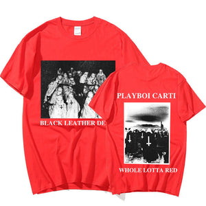 Rapper Playboi Carti T-shirts Devil Hip Hop Fashion Oversized T-shirt Streetwear Music Album Whole Lotta Red Short Sleeve Tees