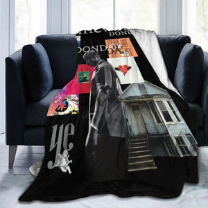 Kanye West Album Donda Album Blanket Fleece Printed HipHop Rapper Multifunction Lightweight Thin Throw Blankets for Home Piece