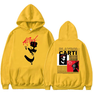 Rapper Playboi Carti Hoodie Music Album Whole Lotta Red Harajuku Hooded Sweatshirt Men's Hip Hop Gothic Hoodies Cool Streetwear