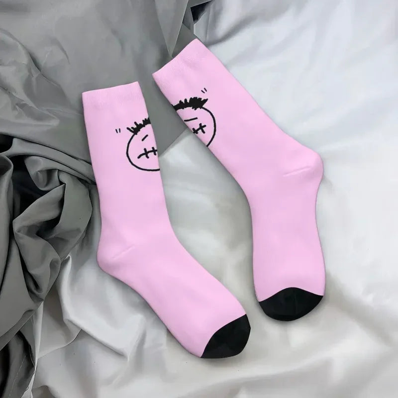 Y2K Cactus Jack Face Travis Scott Harajuku Absorbing Stockings All Season Long Socks Accessories For Unisex Birthday Present