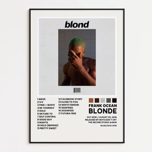 Frank Ocean Blonde Album Wall Tracklist  Frank Ocean Album Cover Art Music Poster Canvas Painting Room Home Decor Gifts