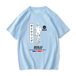 Frank O-ocean Blond T-shirt Japanese Anime T-shirts Cotton Funny Shirts Summer Short Sleeve Vintage Tshirt Pullovers Streetwear