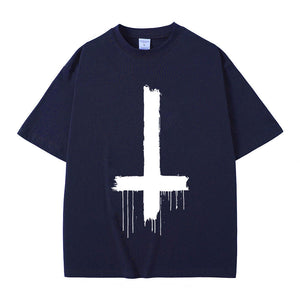 Playboi Carti Opium T-shirt Upside Down Cross Print Tees Ken Carson Tshirt Destroy Lonely T Shirts Homixide Shirt Men's Clothing