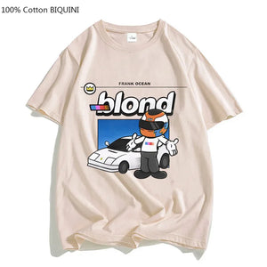 Frank O-Ocean Blond R&B Music T MEN Hip Hop Handsome Tshirts 100% Cotton High Quality T-Shirts Four Seasons Short Sleeve