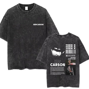 Hip Hop Washed Vintage Rapper Playboi Carti Opium T-shirt Destroy Lonely Oversized T Shirts Rap 90s Streetwear Ken Carson Tshirt