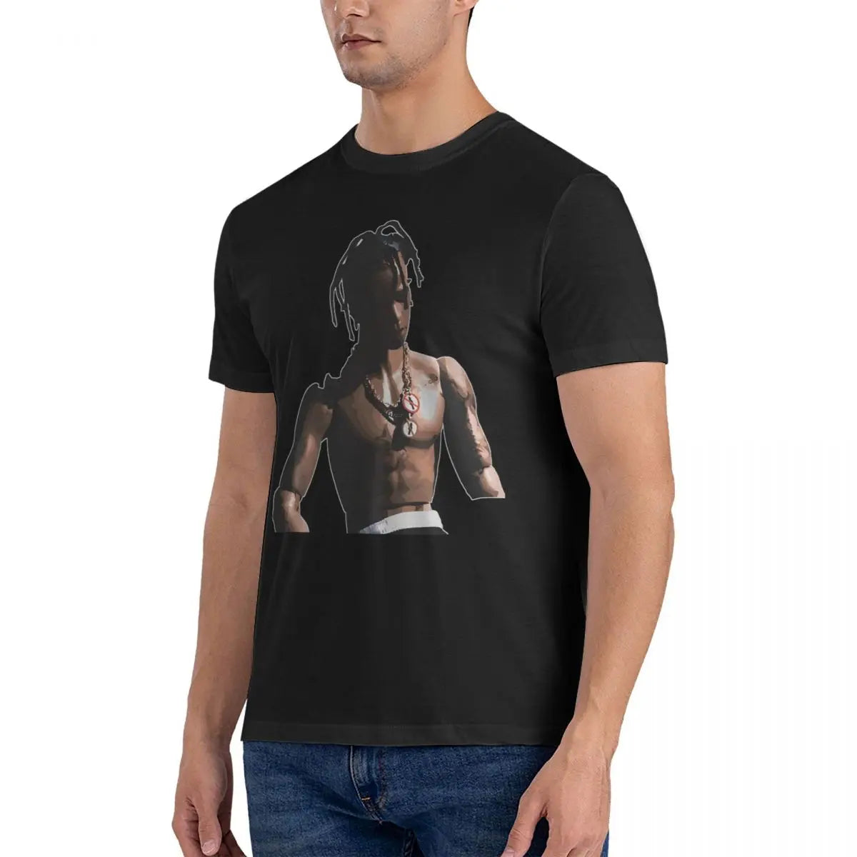 MY EYES T-Shirts for Men Travis Scott Novelty 100% Cotton Tee Shirt Crew Neck Short Sleeve T Shirt Graphic Clothing