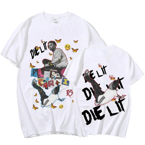 Rapper Playboi Carti T-shirt Graphic Music Album Die Lit Short Sleeve T-shirts Aesthetic Hip Hop Oversized T Shirt Streetwear