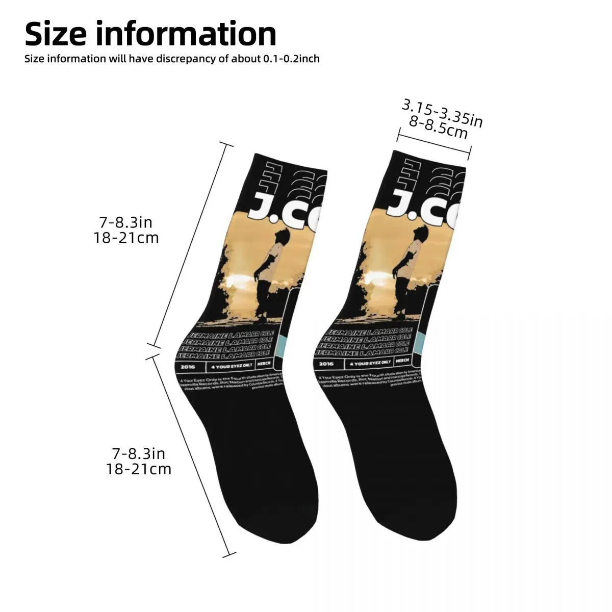 Retro Men's Women's Vintage J Cole Rapper Rap Music Socks Merch Crew Socks Soft Birthday Present