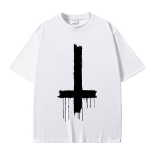 Playboi Carti Opium T-shirt Upside Down Cross Print Tees Ken Carson Tshirt Destroy Lonely T Shirts Homixide Shirt Men's Clothing