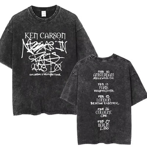 Hip Hop Washed Vintage Rapper Playboi Carti Opium T-shirt Destroy Lonely Oversized T Shirts Rap 90s Streetwear Ken Carson Tshirt