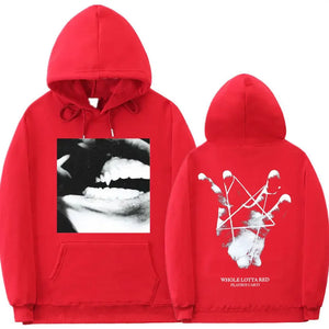 New Hip Hop Men Women 90s Casual Fashion Oversized Sweatshirt Playboi Carti Essential Hoodies Music Album Whole Lotta Red Hoodie