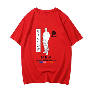 Frank O-ocean Blond T-shirt Japanese Anime T-shirts Cotton Funny Shirts Summer Short Sleeve Vintage Tshirt Pullovers Streetwear