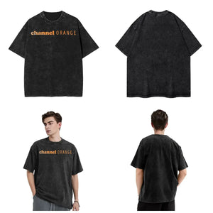 Frank Oceans Channel Orange Album Shirts Streetwear Men Women Blond Singer Rapper Novelty Washed Tee Shirt Harajuku Streetwear