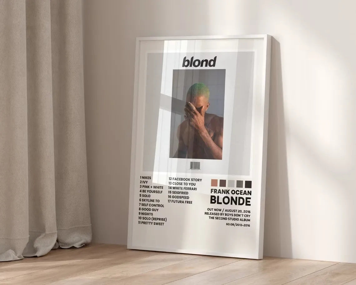 Frank Ocean Blonde Album Wall Tracklist  Frank Ocean Album Cover Art Music Poster Canvas Painting Room Home Decor Gifts