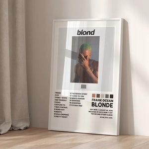 Frank Ocean Blonde Album Wall Tracklist  Frank Ocean Album Cover Art Music Poster Canvas Painting Room Home Decor Gifts