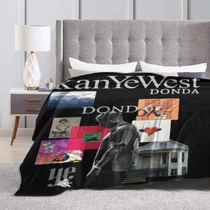 Kanye West Album Donda Album Blanket Fleece Printed HipHop Rapper Multifunction Lightweight Thin Throw Blankets for Home Piece