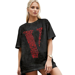 Playboi Carti Washed T Shirt  V lOGO Men Women  Y2K Basic Cotton T-Shirts Summer O Neck Hip Hop Tees Pattern Oversized Clothing