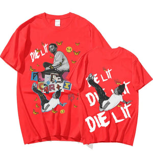 Rapper Playboi Carti T-shirt Graphic Music Album Die Lit Short Sleeve T-shirts Aesthetic Hip Hop Oversized T Shirt Streetwear