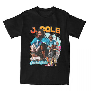 Funny J Cole Rapper Hip Hop Bootleg T-Shirts for Men Women Crew Neck Cotton Short Sleeve Tee Shirt New Arrival Clothing