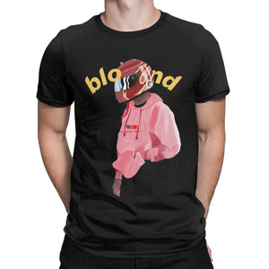 Men's T-Shirts Blond Franks Rapper Ocean 100% Cotton Tees Short Sleeve Famous Hip Hop Blond Rap T Shirt Crewneck Plus Size