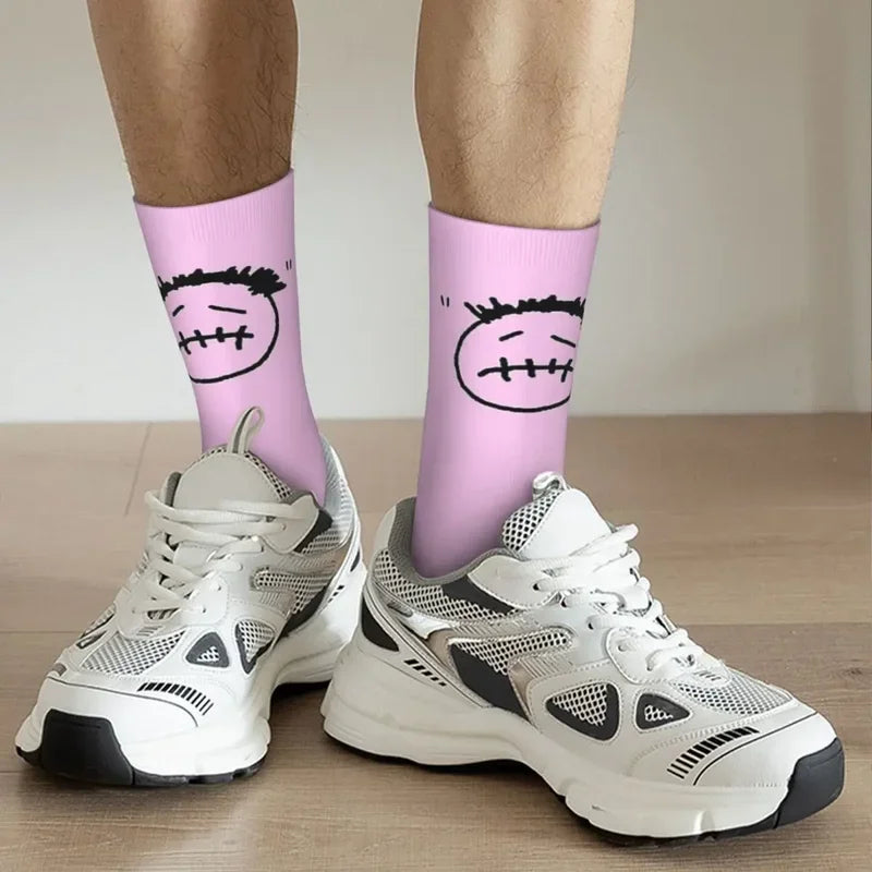 Y2K Cactus Jack Face Travis Scott Harajuku Absorbing Stockings All Season Long Socks Accessories For Unisex Birthday Present