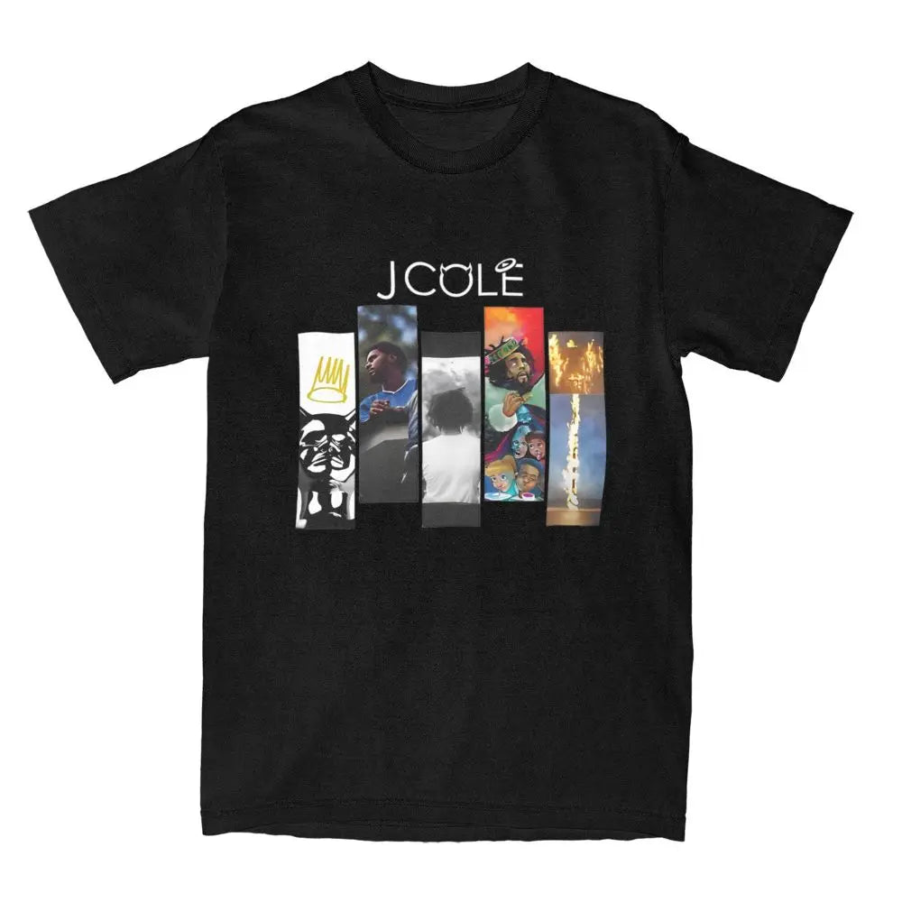 Men J Cole Discography T-Shirts Musician Album Cotton Tees Summer Y2K Short Sleeve T-Shirt O Neck Hip Hop Tee Shirt Plus Size