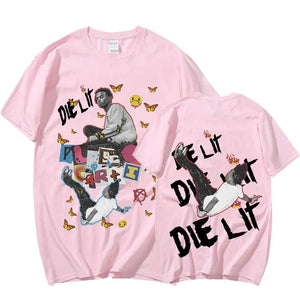 Rapper Playboi Carti T-shirt Graphic Music Album Die Lit Short Sleeve T-shirts Aesthetic Hip Hop Oversized T Shirt Streetwear