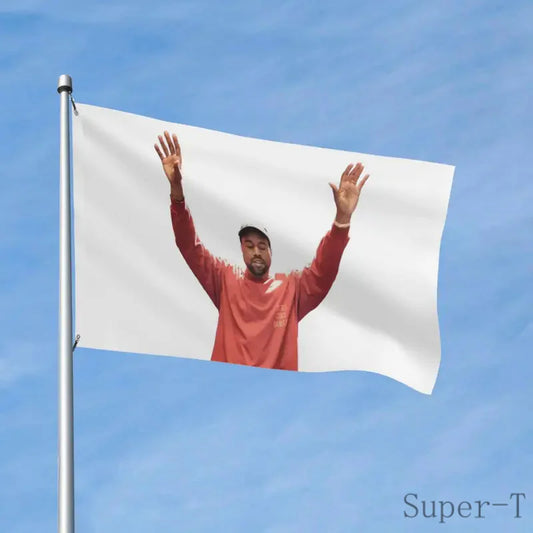 Kanye West Rock Flags Double Sided Indoor Outdoor Banner Rapper Polyester Home Room Dorm Wall Decor