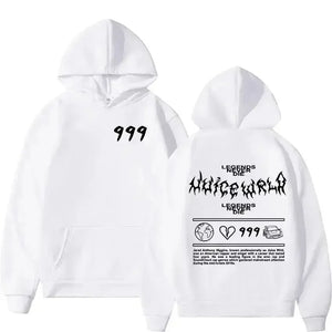 Juice WRLD Hoodie 999 Male and female rapper Juice Wrld hooded sweatshirt, city fashion sweatshirt, popular hip-hop sweatshirt