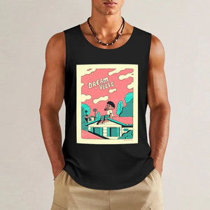 j ??l? Dreamville Tank Top sleeveless tshirts for men gym men Japanese t-shirt