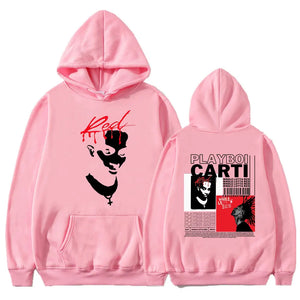 Rapper Playboi Carti Hoodie Music Album Whole Lotta Red Harajuku Hooded Sweatshirt Men's Hip Hop Gothic Hoodies Cool Streetwear