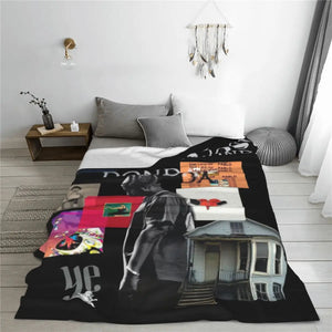 Kanye West Album Donda Album Blanket Fleece Printed HipHop Rapper Multifunction Lightweight Thin Throw Blankets for Home Piece