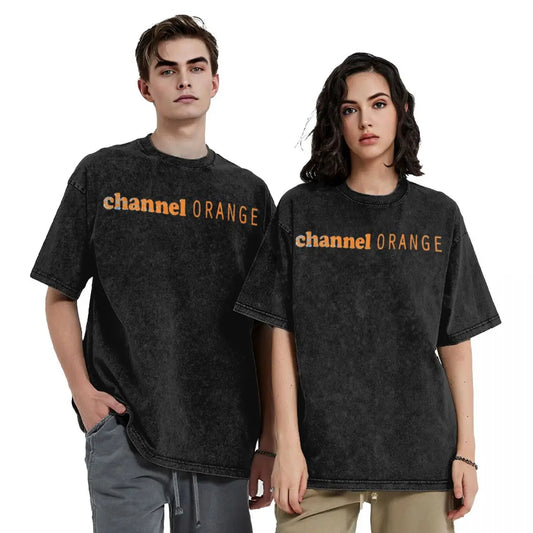 Frank Oceans Channel Orange Album Shirts Streetwear Men Women Blond Singer Rapper Novelty Washed Tee Shirt Harajuku Streetwear