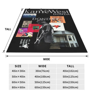 Kanye West Album Donda Album Blanket Fleece Printed HipHop Rapper Multifunction Lightweight Thin Throw Blankets for Home Piece