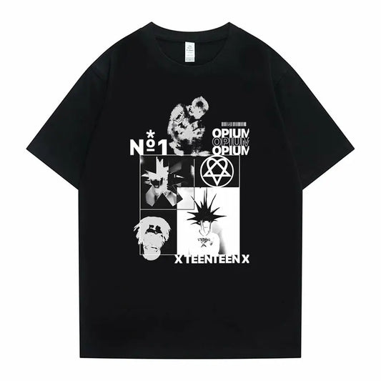 Playboi Carti Album Opium Teen X Graphic Tshirt Men Women Hip Hop Oversized T-shirt Short Sleeve Male Fashion Loose Tops T Shirt