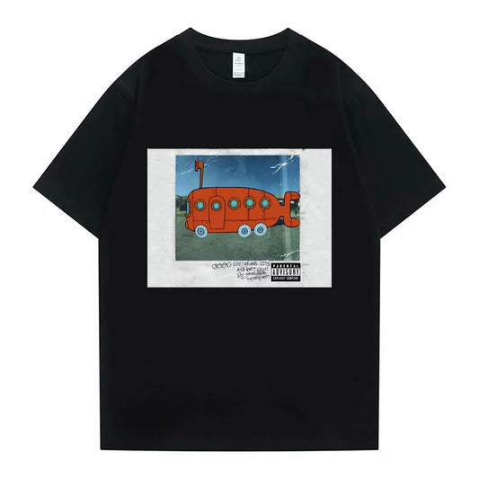 Rapper Kendrick Lamar Good Kid K R A A B City Album Print Tshirt Men Women Hip Hop Oversized T Shirt Man Cotton Tee Short Sleeve