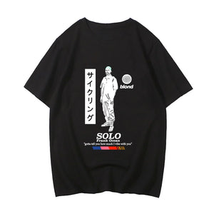 Frank O-ocean Blond T-shirt Japanese Anime T-shirts Cotton Funny Shirts Summer Short Sleeve Vintage Tshirt Pullovers Streetwear