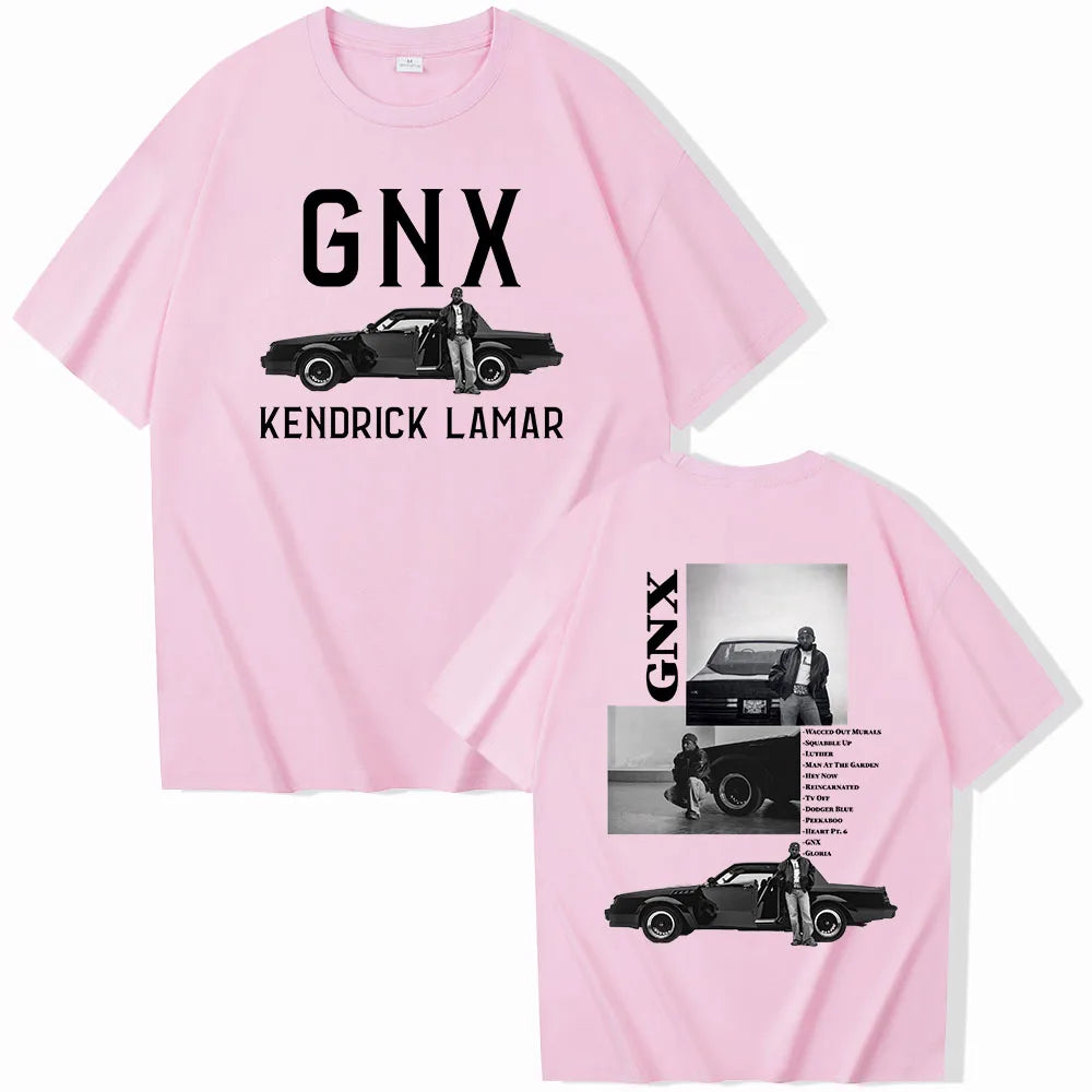 "GNX" Kendrick Lamar Tour T-Shirts Unisex Harajuku O-Neck Short Sleeve Shirts Commemorative Shirt