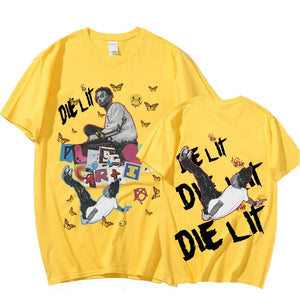 Rapper Playboi Carti T-shirt Graphic Music Album Die Lit Short Sleeve T-shirts Aesthetic Hip Hop Oversized T Shirt Streetwear