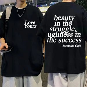 J Cole Dreamville Love Yourz Lyrics Graphic T Shirt Vintage Fashion Aesthetic T-shirt Men Women Short Sleeve T Shirts Streetwear