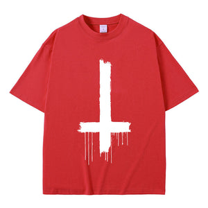 Playboi Carti Opium T-shirt Upside Down Cross Print Tees Ken Carson Tshirt Destroy Lonely T Shirts Homixide Shirt Men's Clothing