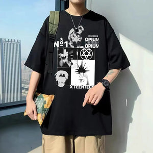 Playboi Carti Album Opium Teen X Graphic Tshirt Short Sleeve Male Fashion Loose Tops T Shirt Men Women Hip Hop Oversized T-shirt